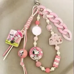じゃらじゃらキーホルダー　ストラップ　ピンク系
