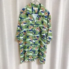 タケオキクチ 雑誌LIFEコラボ アロハシャツ M グリーン 総柄 半袖 緑