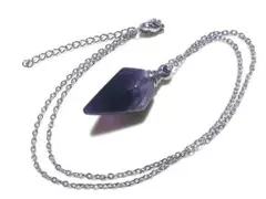 天然石　アメジスト　香水瓶　ダイヤモンド型　ペンダント