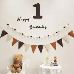 0523 ４点 1歳 誕生日 バースデー レターバナー ガーランド 飾り 記念日