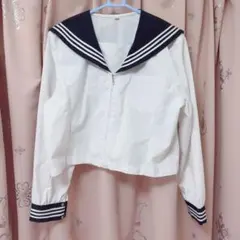 セーラー服 上のみ XL 白×紺 長袖