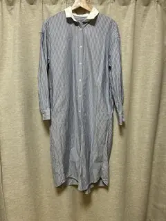 ‼️値下げ‼️無印　ストライプ 長袖 シャツワンピース Mサイズ