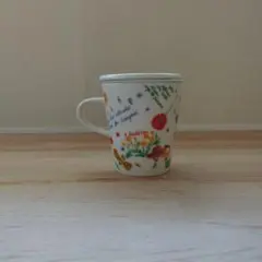 茶こし付きマグカップ 花柄