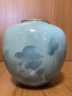 深川製磁　色絵彩磁　芙蓉　夏型6号　花生