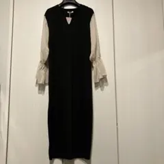 新品ロングワンピース　ブラック　ベージュ