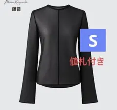 シアークルーネックTシャツ（長袖）S ブラック