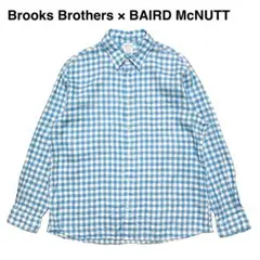 ☆美品 ブルックスブラザーズ ベアードマクナット リネン チェック 長袖シャツ
