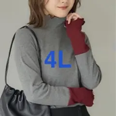 4L しまむら 切り替え 長袖トップス 大きいサイズ プラスサイズ