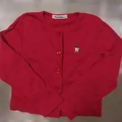 ファミリア　赤カーディガン（120）