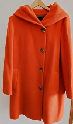値下げ☆UNTITLED フード付きオレンジコート☆42