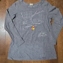 プーさんとピグレット刺繍長袖Tシャツ