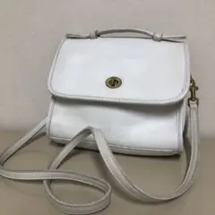 コーチ オールドコーチ 2way ショルダーバッグ ターンロック 白色 9870