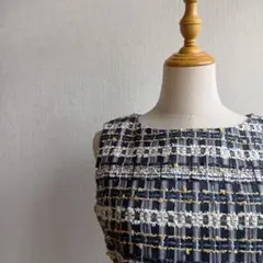 DAMA collection ツイードワンピース スパンコール刺繍