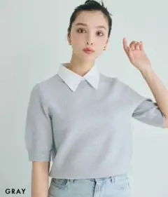 ベースメントオンライン 襟付き半袖ニット