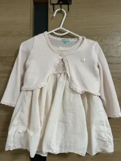 ピンク ワンピース カーディガン付き