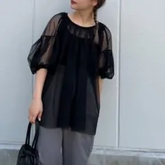 jumelle　tulle gather BL　チュールギャザーブラウスのサムネイル