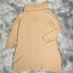 abahouse ecru ニットワンピース ベージュ 厚手 レディース 秋冬