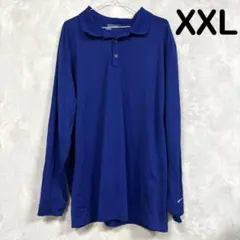 【美品】NIKE GOLF ナイキゴルフ ポロシャツ ブルー ゴルフウェアXXL