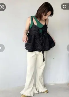 限定お値下げサンセルフ新品未使用マルチウェイジャガードキャミソール(希少ブラック