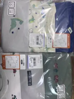 長袖ベビー肌着 6枚セット 恐竜・車 90cm