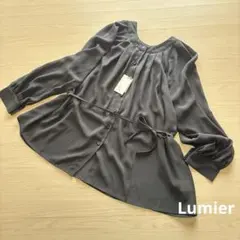 Lumier 長袖ボタンアップ シャツ ウエストリボン付き 2way M