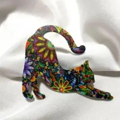 新品未使用 猫のアクリルブローチ 北欧 可愛い 独創 アート アーティスティック