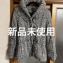 DURASambientグレンチェック千鳥格子ショートダウンジャケットコート 