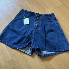 コルザ　新品タグ付き　デニムショートパンツ　ウエストゴム　M