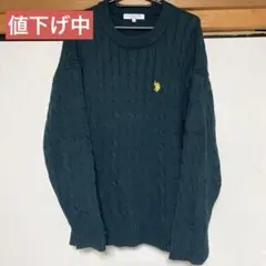 U.S. POLO ASSN. ニットセーター　Mサイズ ダークグリーン
