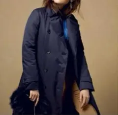 美品　ICB　アイシービー　シームレスダウンコート　Lサイズ　ネイビー