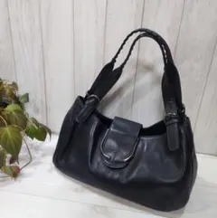 ungaro ウンガロ レザー ハンドバッグ/ショルダーバッグ ブラックのサムネイル