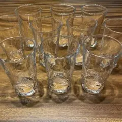 ★ガラス製コップ 10個セット 波模様★
