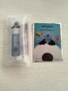 マツキヨ　ココカラ　パペットスンスン　リップケース　 ステッカーセット