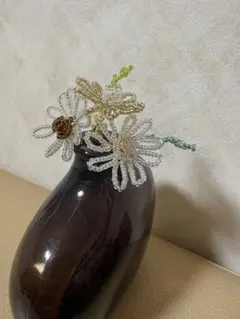 ハンドメイド ビーズフラワー 一輪挿し用　カモミール
