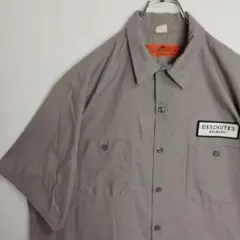 レッドキャップ 半袖シャツ ワークシャツ グレー ダブルポケット メンズXL