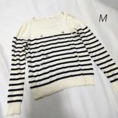 ⑩　ボーダー　薄手　ニット　セーター　アイボリー Luccica　ルチカ Mのサムネイル