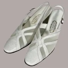 【銀座ヨシノヤ】パンプス/23cm/白/ポインテッドトゥ/日本製