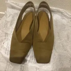 LE TALON オリーブグリーン バックストラップパンプス 22.5cm