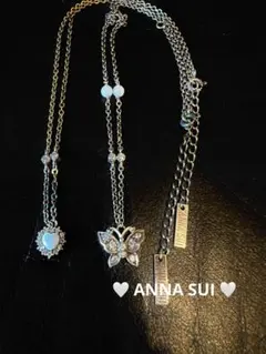ANNA SUI♡アナスイ　蝶ハートモチーフ2本セット　ネックレス　アクセサリー