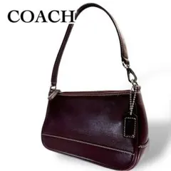 COACH ハンドバッグ アクセサリーポーチ ワンショルダー チャーム付 レザー