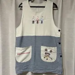 保育士　幼稚園教諭　介護士　くまのがっこうストライプエプロン