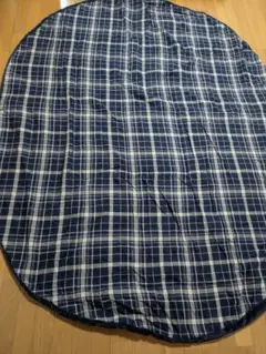 無印良品　楕円形こたつ布団　ネイビー　チェック