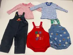 ミキハウス等 オーバーオール ロンパース 5点セット