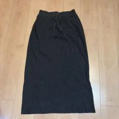 niko and... ラメ入り リブニット ロングスカート Mサイズ グレー