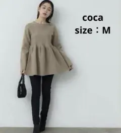 coca コカ　スポンディッシュペプラムニット　ペプラムフォルムニット　M