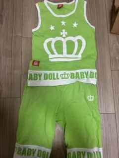 BABYDOLL タンクトップ 半袖 130cm グリーン セットアップ