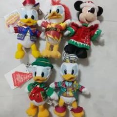 新品有　ディズニー　ドナルドダック　ミッキー　クリスマス　　ぬいば　セット