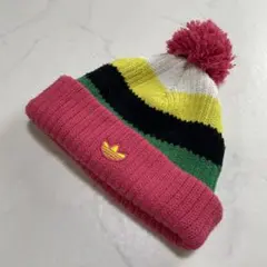 adidas Originals ボンボン ニット帽 ボーダー Y2K