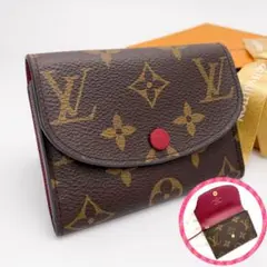 特上美品★ルイヴィトン モノグラム ポルト モネ ロザリ フューシャ ミニ財布