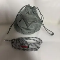 topologie ドローストリングバッグ グレー＆カーキ リバーシブル